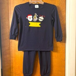 Navy Blue Polar Express Christmas Pajamas